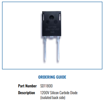 寬溫金屬封裝碳化硅二級管SD11800