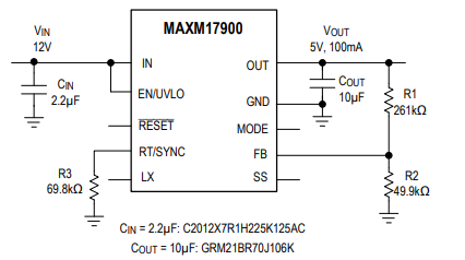 4V~21V 100mA 結構緊湊降壓型μModule電源模塊MAXM17900